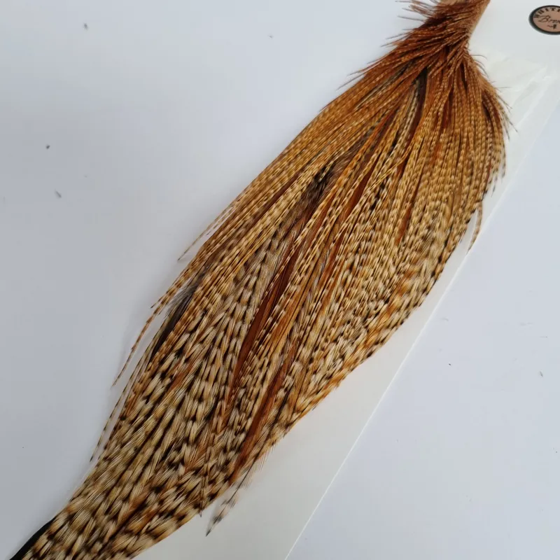 Whiting 1/2 Bronze Grade Dry Fly Rooster Cape in Barred Dark Ginger-2